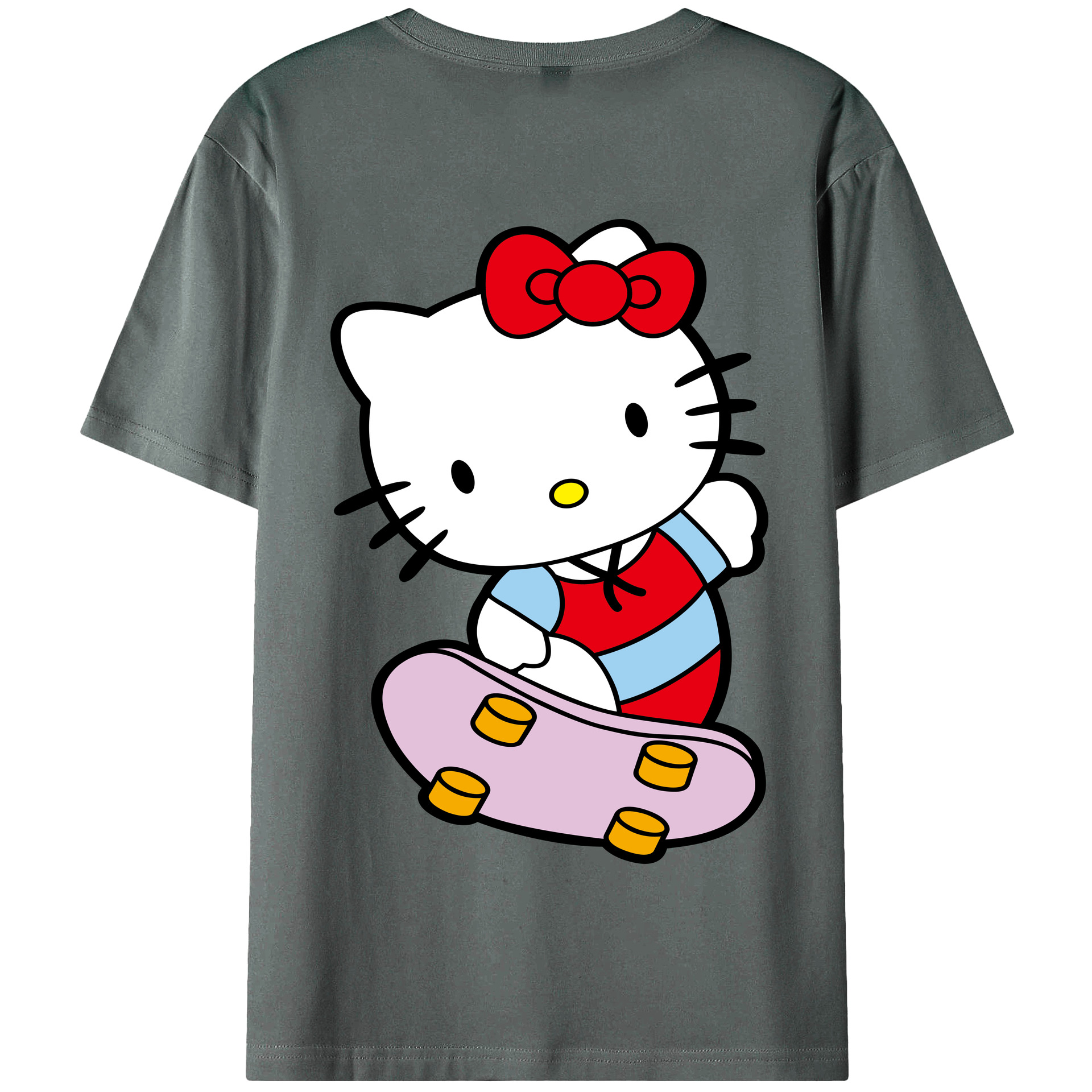 （画像用） Hello Kitty ハローキティ 綿100％半袖Tシャツ（背面プリント）